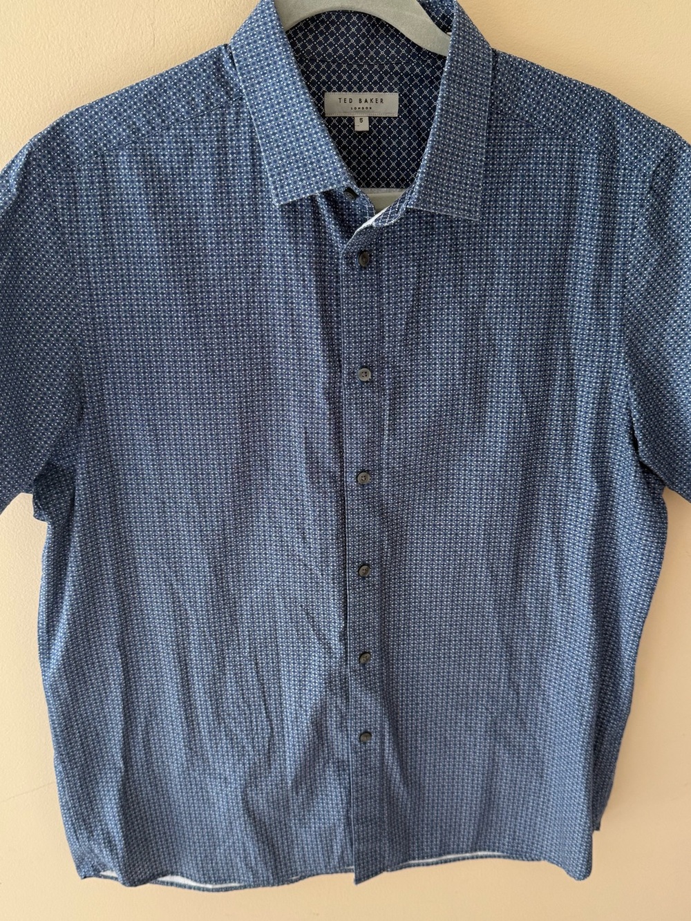 Ted Baker Navy Geometric Floral short sleeve button down size XL or size